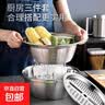 【切菜神器】多功能加厚不锈钢厨房沥水刨丝盆土豆切片萝卜擦丝 【3件套】26cm实盆+漏盆+刨丝盘 食品级 实拍图