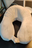 网易严选 泰国93%天然乳胶U型枕颈椎枕飞机旅行头枕头护脖子亚麻灰 实拍图
