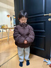 优衣库童装男童女童蓬松羽绒茄克外套夹克羽绒服478148 38 深褐色 130 实拍图