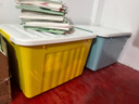 SPACEXPERT 衣物收纳箱特大号塑料整理箱车载储物箱80L黄色 1个装 带轮 实拍图