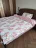 富安娜床上四件套 纯棉100%全棉床单被套单双人 花知晓 203*229cm 粉 实拍图