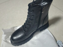 红蜻蜓马丁靴女秋冬保暖厚底英伦风短靴休闲瘦瘦靴WTC43480黑色绒里39 实拍图