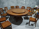 歆菲逸 实木餐桌家用圆形转盘餐桌椅全套吃饭桌中式圆桌餐厅家具桌子 1.6米餐桌+12椅带转盘 实拍图