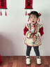 葆氏长袖吃饭罩衣儿童防水隔污拜年服宝宝新年中国风刺绣秋冬外穿护衣 实拍图
