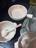 草莓陶瓷碗勺家用高颜值米饭碗少女心甜品碗釉下彩餐具套装 【1个装】浅粉草莓手柄碗 实拍图
