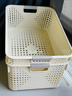 名创优品同款 杂物收纳筐塑料桌面收纳盒厨房橱柜零食玩具整理筐 奶油色高款特大号 实拍图