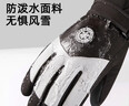 目丸保暖手套男女户外冬天骑行防寒风加绒厚触屏女防水冬季棉滑雪手套 9#深灰色 深度暖手套-男款 实拍图