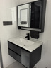 艺昕浴室柜陶瓷一体盆卫生间洗手盆洗脸盆柜组合智能镜套装洗漱洗手台 80CM轻奢灰智能【升级款活动中】 实拍图