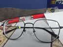 依视路（ESSILOR） 钻晶系列高清耐磨防蓝光近视超薄镜片专业配度数眼镜架男女镜框 钛+金属-全框-4023BK-黑色 镜框+依视路膜御防蓝光1.60现片 实拍图