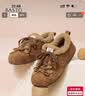 百思图25冬加绒德训鞋保暖板鞋棉鞋毛毛运动休闲女鞋A2507DM5 驼色 37 实拍图