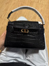 CHARLES&KEITH鳄鱼纹凯莉包手提斜挎婚包包女包生日情人节礼物CK2-50270880-1 Black黑色 S 实拍图