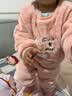宜爽儿儿童家居服套装春秋冬季宝宝加厚法兰绒睡衣珊瑚绒 粉色彩虹马100 实拍图