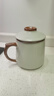 青花汝窑茶杯水杯陶瓷带盖茶水分离可定制送礼家用高档办公马克杯 米黄汝窑素面-办公杯 实拍图