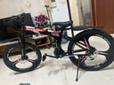 凤凰（Phoenix） 凤凰自行车可折叠山地车路虎男士成年人变速女式越野公路单车 三刀黑红/折叠双避震/全竞速轴承 24寸27速【参考：138-168cm】 实拍图