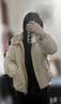 德玛纳【三防黑科技】冬季可拆毛领小提花北欧棉袖子80G发热棉女棉衣 实拍图