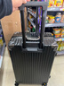 狄斯顿保罗  铝框行李箱男女新款拉杆箱万向轮拉杆箱大容量旅行箱登机密码箱 商务黑-加厚合金框【箱体可坐人】 26英寸 实拍图