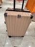 欧遥高颜值铝框行李箱可坐人男女学生潮流大容量拉杆箱加厚密码旅行箱 粉色【铆钉加固铝合金款】 22英寸 【短期出行】 实拍图