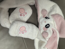 牧萌儿童帽子秋冬季围巾帽一体男女童保暖加绒宝宝学生卡通帽 垂耳兔 实拍图