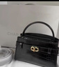 CHARLES&KEITH鳄鱼纹凯莉包手提斜挎婚包包女包生日情人节礼物CK2-50270880-1 Black黑色 S 实拍图