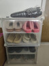 安尔雅超薄鞋柜门口简易鞋架玄关多层防尘收纳架树脂组装柜 单列四层白 实拍图