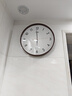 康巴丝（Compas）挂钟客厅静音现代简约家用新款石英钟表挂墙时钟 1589 栗咖棕35cm 实拍图