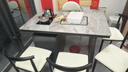 亿品天城轻奢简约现代岩板茶桌椅组合阳台烧水壶一体办公室石板小茶台茶几 1.2米单桌+1轻奢椅+4牛角椅 【材质升级+包送货+包安装】 实拍图