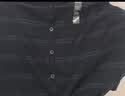 优衣库女装精纺美利奴羊毛罗纹圆领条纹针织短开衫481408 69 藏青色 XL /165/92A 实拍图