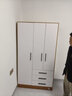 易宝林衣柜家用卧室翻开门简约衣柜出租房现代简约衣橱收纳储物柜大衣柜 原木风100cm三门+三抽【包安装】 实拍图
