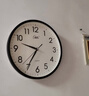 康巴丝（Compas）挂钟客厅 静音走时简约石英钟表挂墙时钟 c2855 黑色 26cm直径 实拍图
