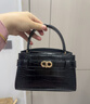 CHARLES&KEITH鳄鱼纹凯莉包手提斜挎婚包包女包生日情人节礼物CK2-50270880-1 Black黑色 S 实拍图