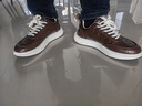 BFGN品牌牛皮男鞋2025秋冬季新款透气休闲鞋男士运动鞋子男软底增高鞋 棕色【皮面】-高端男鞋 43 皮鞋码 实拍图