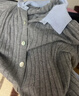 香影学院风miu系灰色针织开衫女2026春季新款绞花翻领假两件毛衣 浅灰 L 165/88A/110-125斤 实拍图