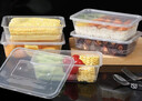特美居（temeiju）一次性饭盒长方形透明塑料快餐盒加厚带盖打包盒餐具50套装650型 实拍图