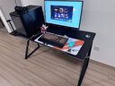 甄严选电脑桌台式电竞桌椅套装组合桌子办公家用桌学习桌书房书桌写字桌 【黑架+黑碳纤纹面】单桌140*60 实拍图