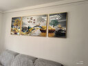 诗六艺家饰客厅装饰画北欧现代简约沙发背景墙挂画三联画大气轻奢壁画晶瓷画 家和富贵A（铝合金外框） 镶钻画左右60*80+中间120*80亮面 实拍图