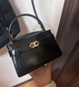 CHARLES&KEITH鳄鱼纹凯莉包手提斜挎婚包包女包生日情人节礼物CK2-50270880-1 Black黑色 S 实拍图