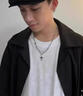 戚小米小众十字架项链男潮嘻哈双层叠戴男生吊坠痞帅美式锁骨链毛衣链子 项链 实拍图