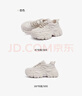骆驼（CAMEL）老爹鞋女潮酷网布皮面拼接双系带厚底休闲鞋 L24S283079 米白 39 实拍图