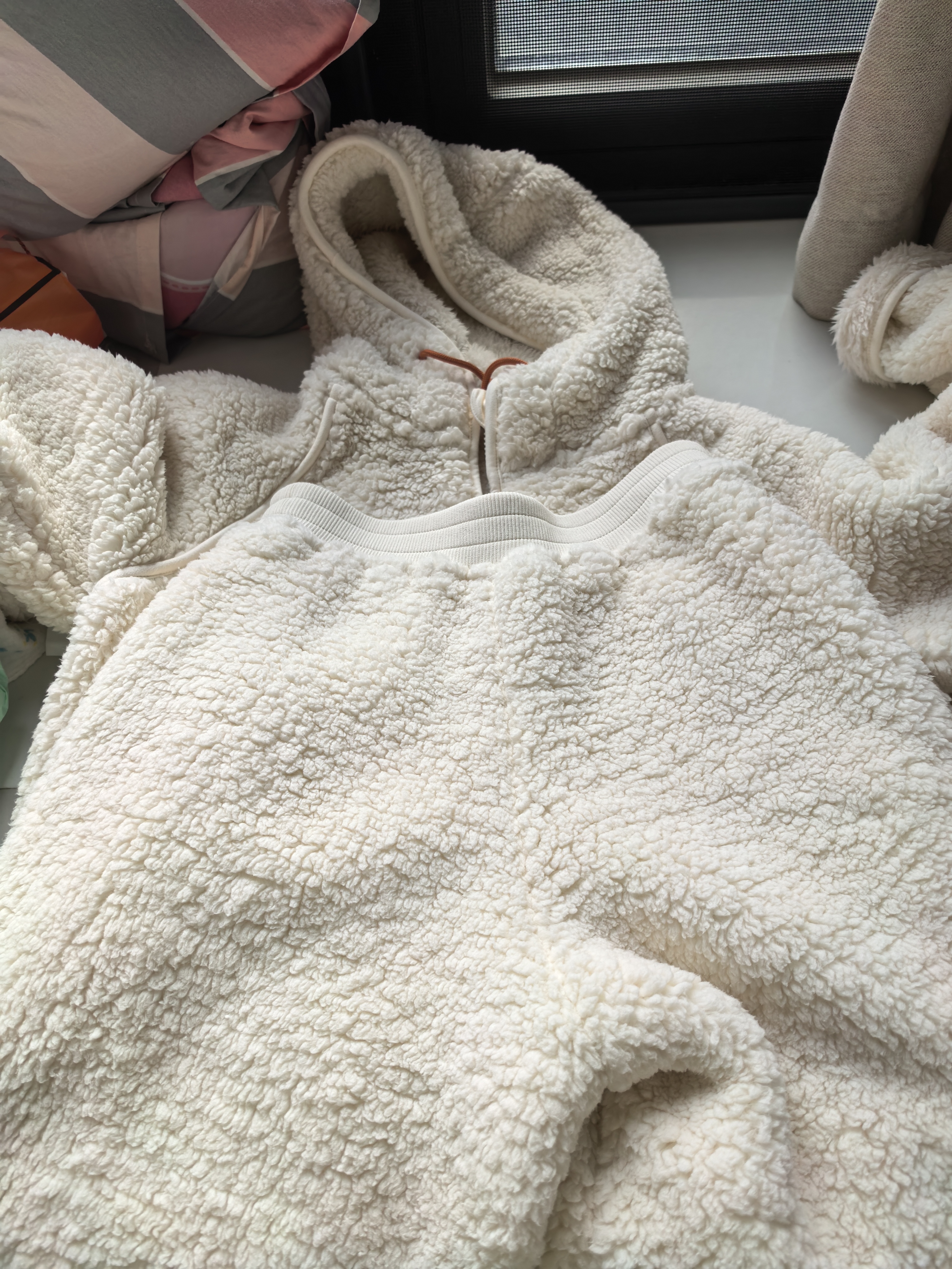 蕉内【刘浩存同款】绒绒506H羊羔绒睡衣女士家居服连帽情侣套装秋冬季 实拍图