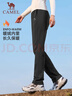 骆驼（CAMEL）加绒运动裤女宽松休闲直筒针织长裤 J23CAVL6057 幻影黑 XL 实拍图