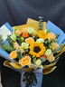 艾斯维娜鲜花速递向日葵混搭花束生日礼物全国同城配送 向日葵香槟韩式花束 实拍图