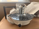 摩飞电器围炉煮茶器 电陶炉配玻璃茶壶+烧烤网养生壶烹茶烧水煮茶一体机  MR6083 【全玻璃0胶水】 椰奶白 0.65L 实拍图