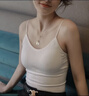 俞兆林小吊带背心女带胸垫一体美背内搭外穿打底海边上衣秋夏白色 实拍图
