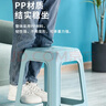 茶花塑料凳子家用加厚防滑耐磨餐椅休闲板凳方凳大号换鞋凳子4只 蓝色 实拍图