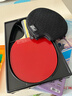 红双喜三星乒乓球拍 横拍H3002单拍附拍套乒乓球 实拍图