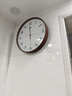 康巴丝（Compas）挂钟客厅静音现代简约家用新款石英钟表挂墙时钟 1589 栗咖棕35cm 实拍图