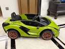 星辰皓兰博基尼儿童电动车四轮玩具可坐人小孩宝宝婴儿遥控汽车闪电SIAN 绿色四驱+遥控+摇摆+皮座+软轮 实拍图