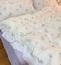 无印良品全棉公主风床上四件套纯棉单双人少女花边被套床单床笠宿舍三件套 假日庄园兔【100%精梳全棉 精美花边设计】 1.8m 床单款 四件套-被套200x230cm 实拍图