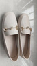 达芙妮官方单鞋女2025春夏新款乐福鞋女低跟时尚淑女穆勒鞋通勤百搭女鞋 米白（星钻款） 38 实拍图