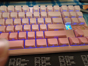 狼蛛（AULA）F87ProV2客制化无线机械键盘电竞游戏专用  蓝牙/2.4G/有线三模连接全键热插拔gasket结构办公键盘 F87ProV2大宗师版【焦糖拿铁轴】粉色渐变侧刻 实拍图